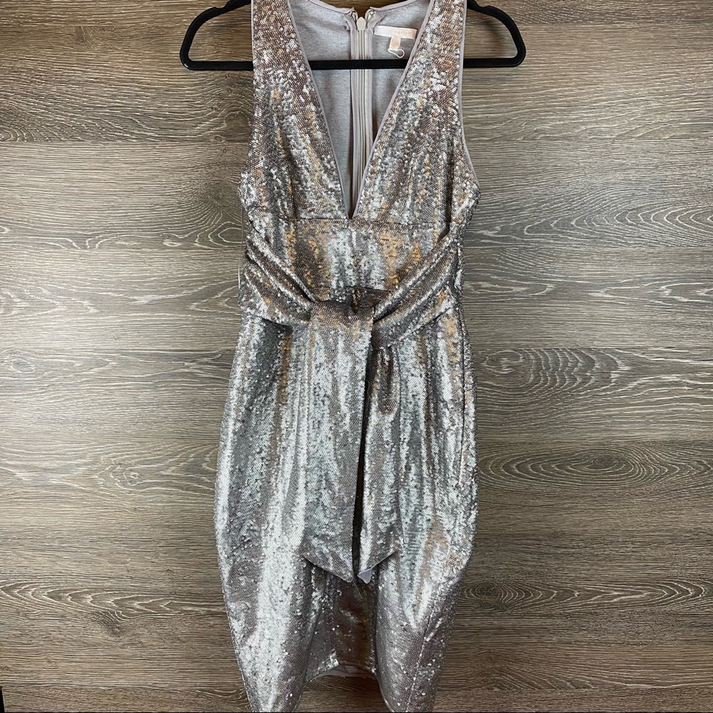 Harlyn Plunge Sequin Halter Dress NWOT